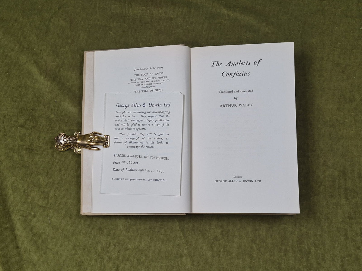 The Analects of Confucius trans Arthur Waley , Allen & Unwin 1938 1st English Ed3