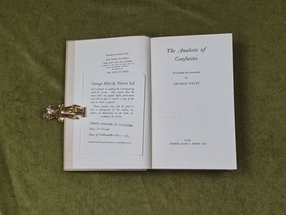 The Analects of Confucius trans Arthur Waley , Allen & Unwin 1938 1st English Ed3