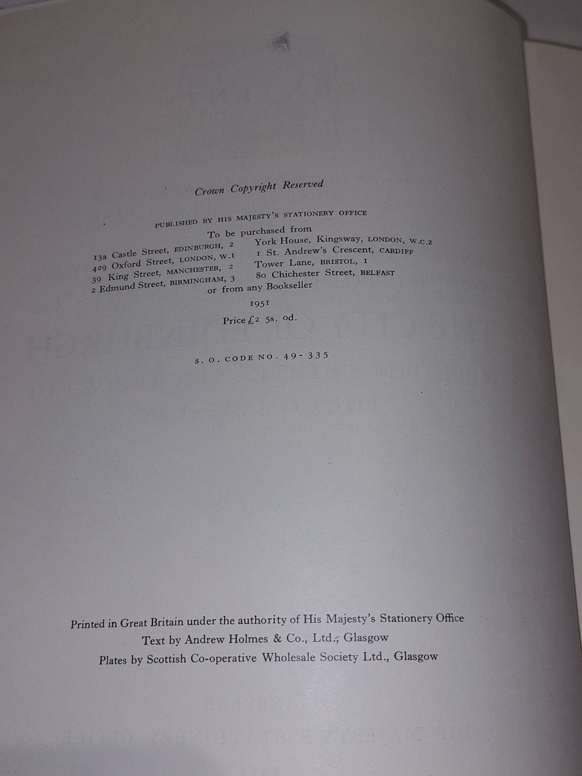 Inventory of the Ancient & Historical Monuments of the City of Edinburgh 1951 Hb3