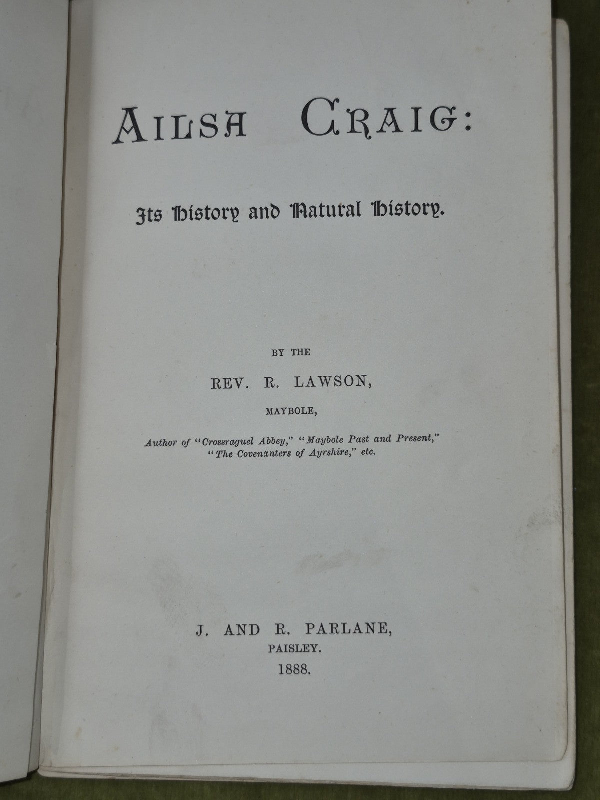 Ailsa Craig 1888 Rev R Lawson Maybole4