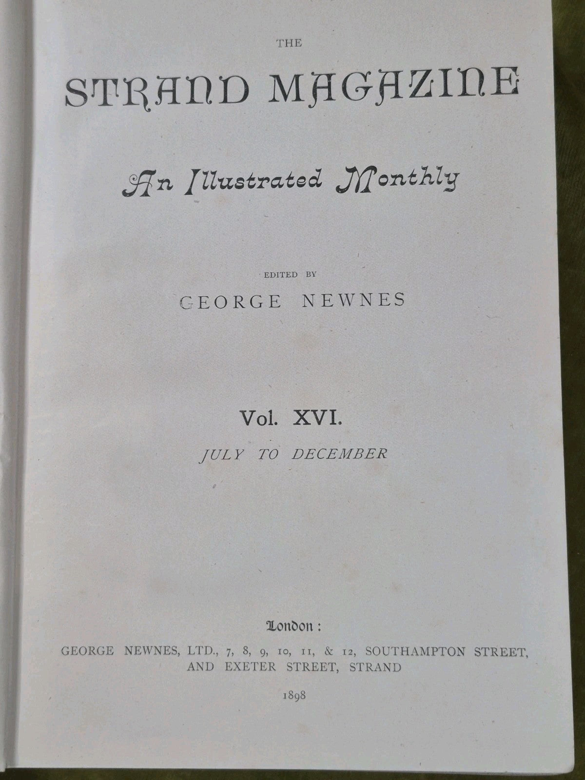 The Strand Magazine XVI 1898 George Newnes Conan Doyle July Dec5