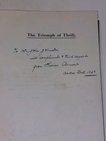 THE TRIUMPH OF THRIFT Story of Savings Bank of Airdrieby James Knox (1927)2