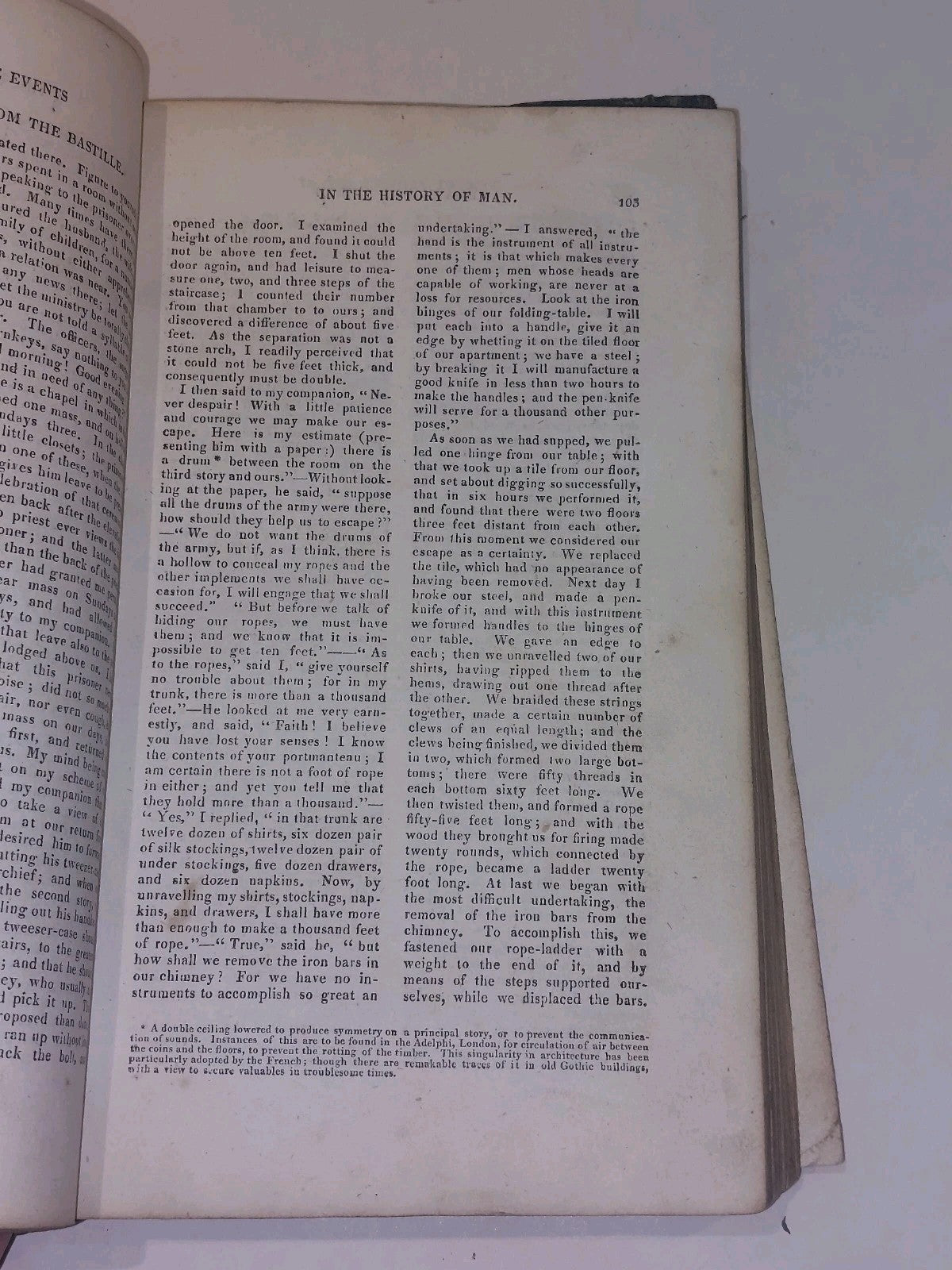 Remarkable Events In The History Of Man  Rev Joseph Watts (1825) 1/4 Leather Hb7