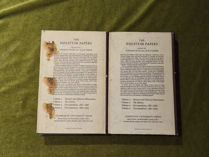 Friedrich von Holstein - Norman Rich , Cambridge Press 2 vols  1965 1st HB DJ1