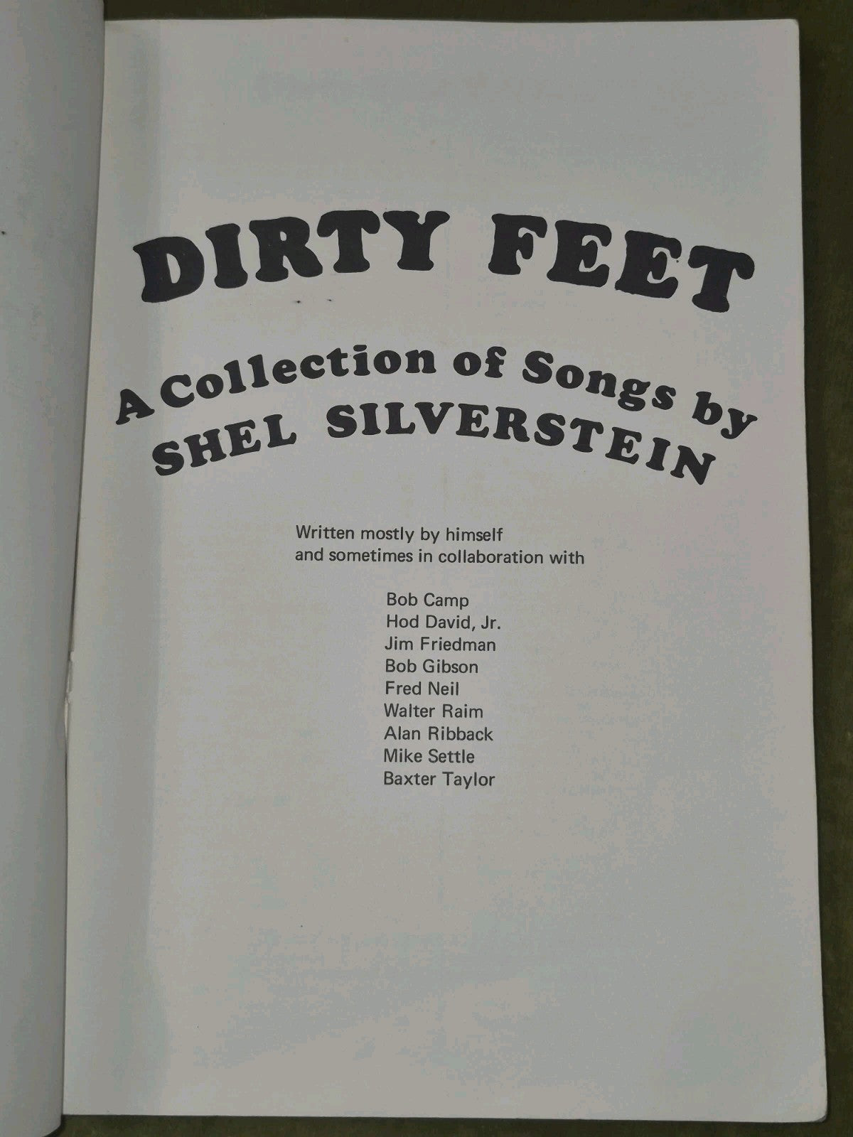 Dirty Feet A Collection Of Songs By Shel Silverstein TRO 1969 Sheet Music Book4