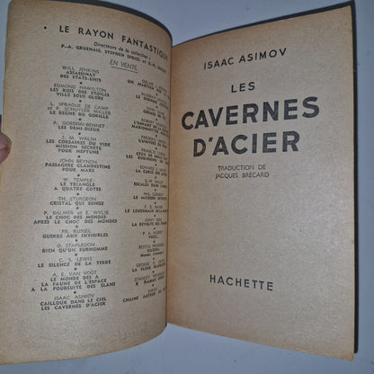 Les Cavernes D' Acier by Isaac Asimov, 1st edition, Hachette FRENCH 1956 4