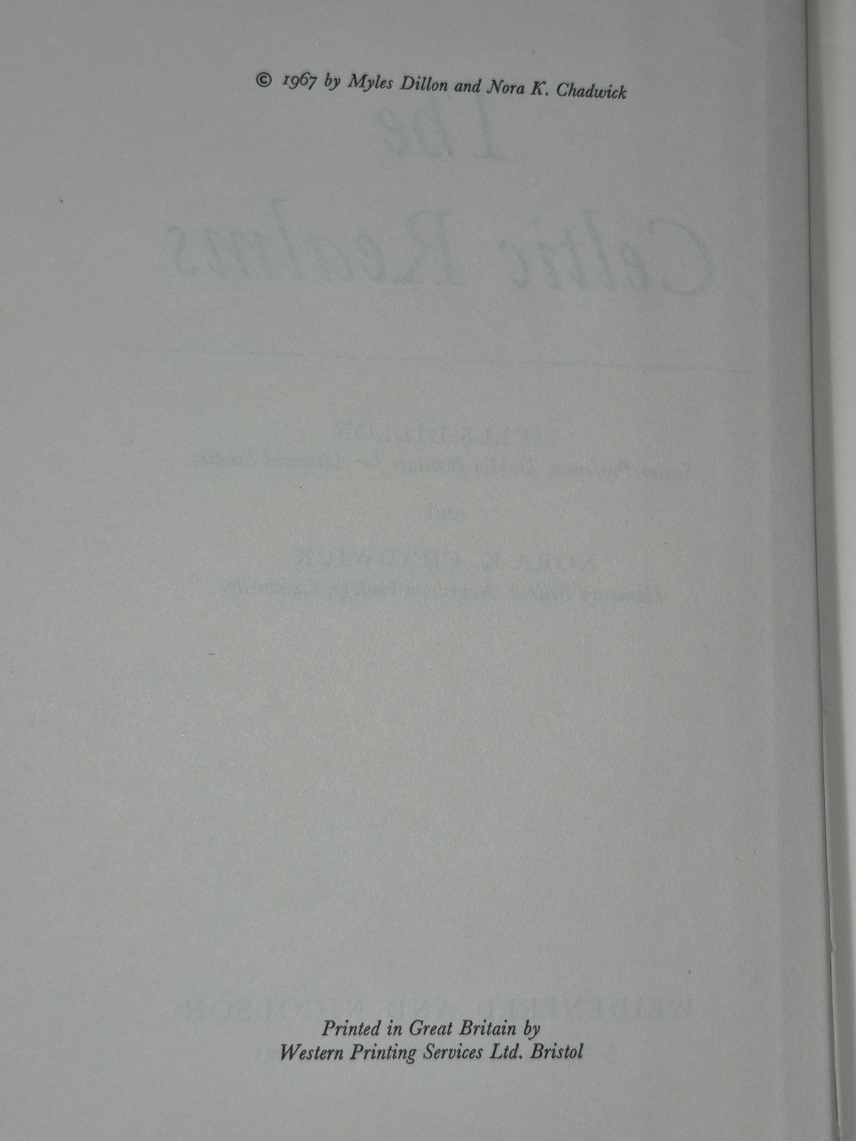 The Celtic Realms Myles Dillion Nora Chadwick 1967 First Edition5