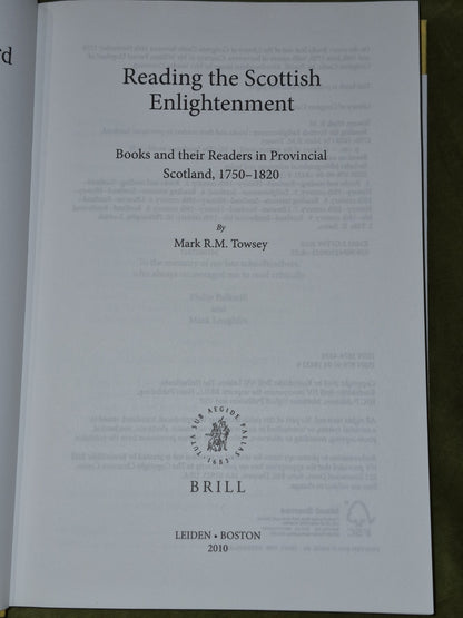 Readign the Scottish Enlightenment (2010) Mark Towsey Hardcover4