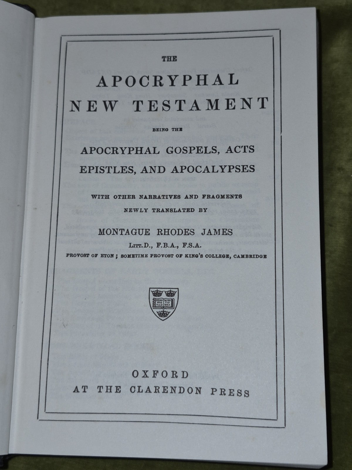 The Apocyphal New Testament Montague Rhodes James 1985 Oxford Clarendon 3