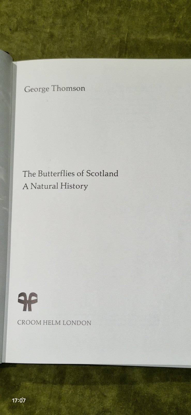 The Butterflies Of Scotland George Thomson 1980 Hardback Croom Helm 1st3
