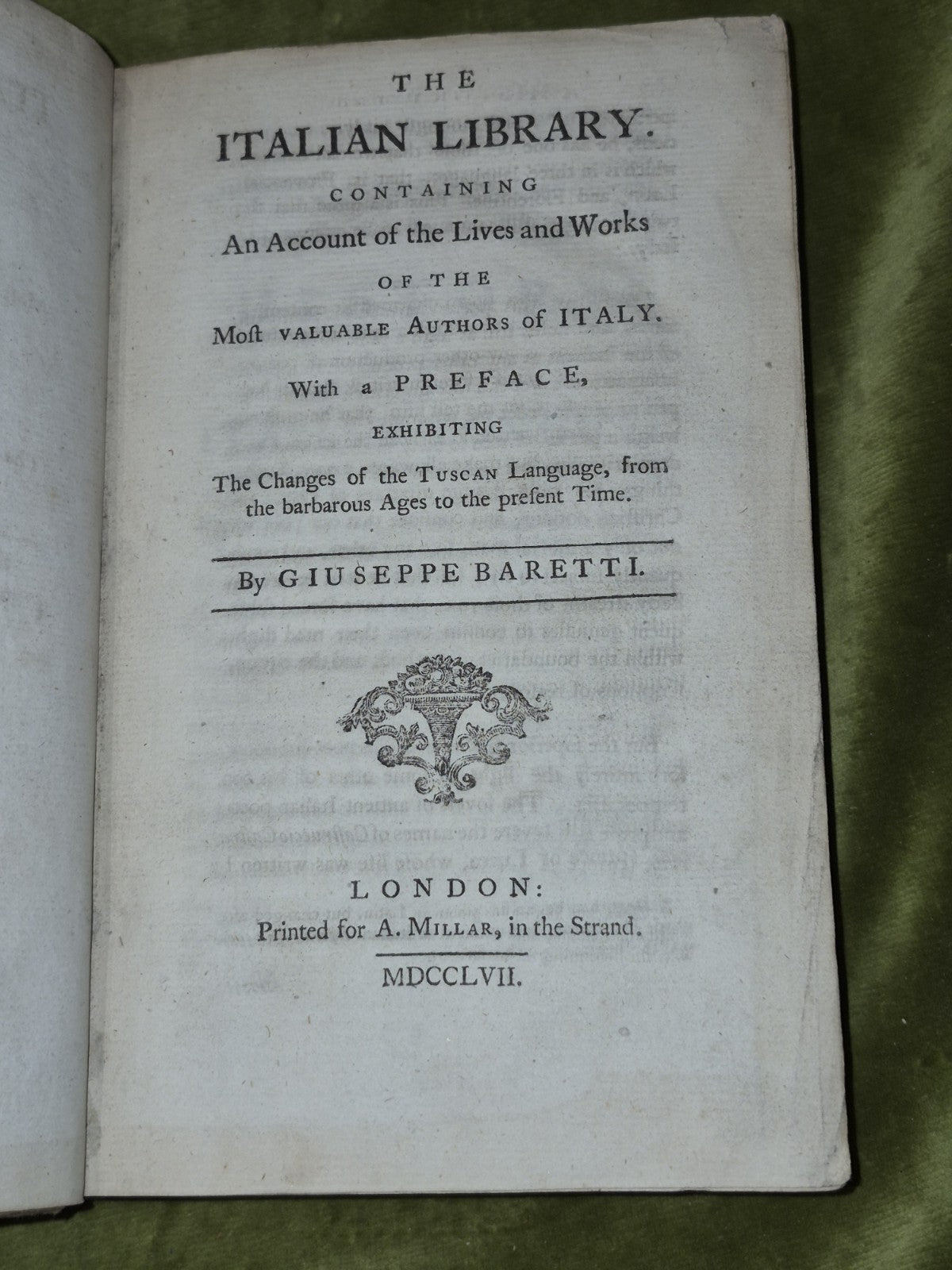 The Italian Library: An Account (1757) Guiseppe Baretti5