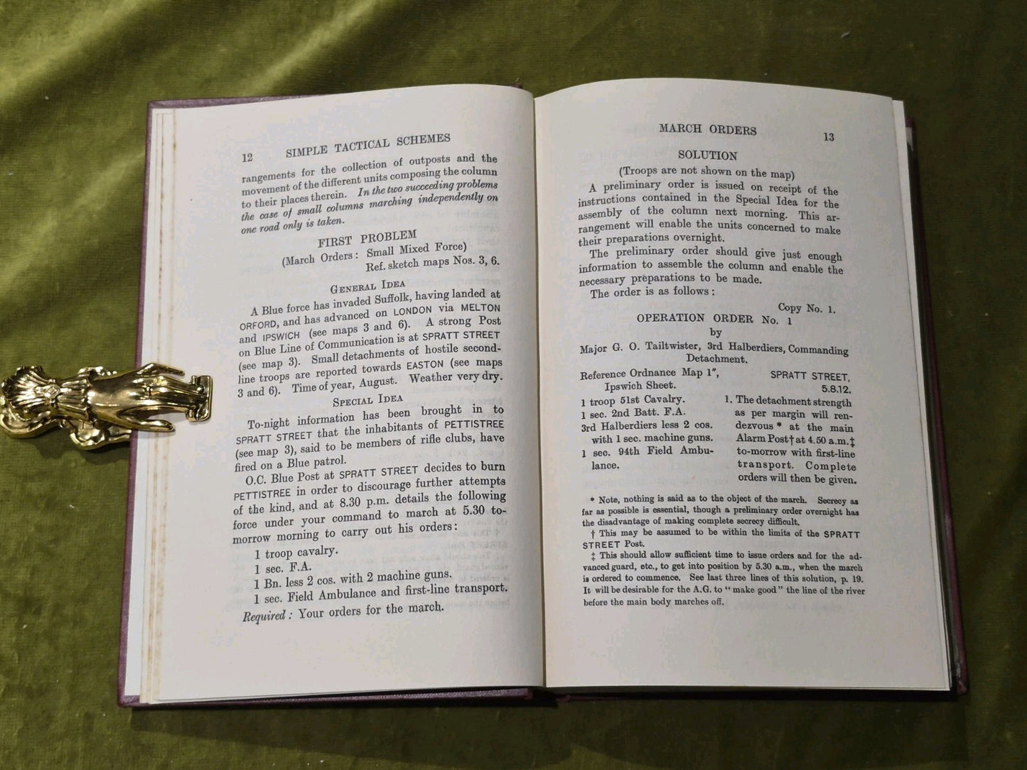 Simple Tactical Schemes With Solutions Captain R. S. Waters 1913 With Maps4