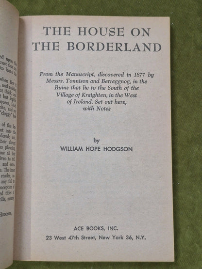 The House on the Borderland William Hope Hodgson Ace Science Fiction First Ed4