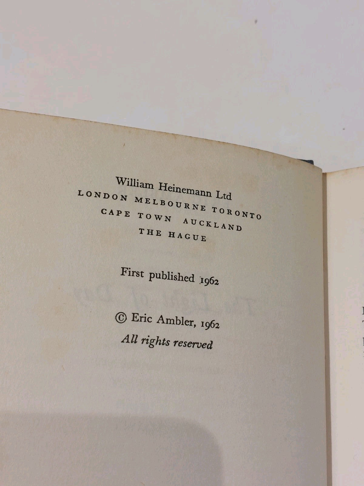 The Light of Day, Eric Ambler, Heinemann HC/DJ 1st Edition (1962) Hb Book7