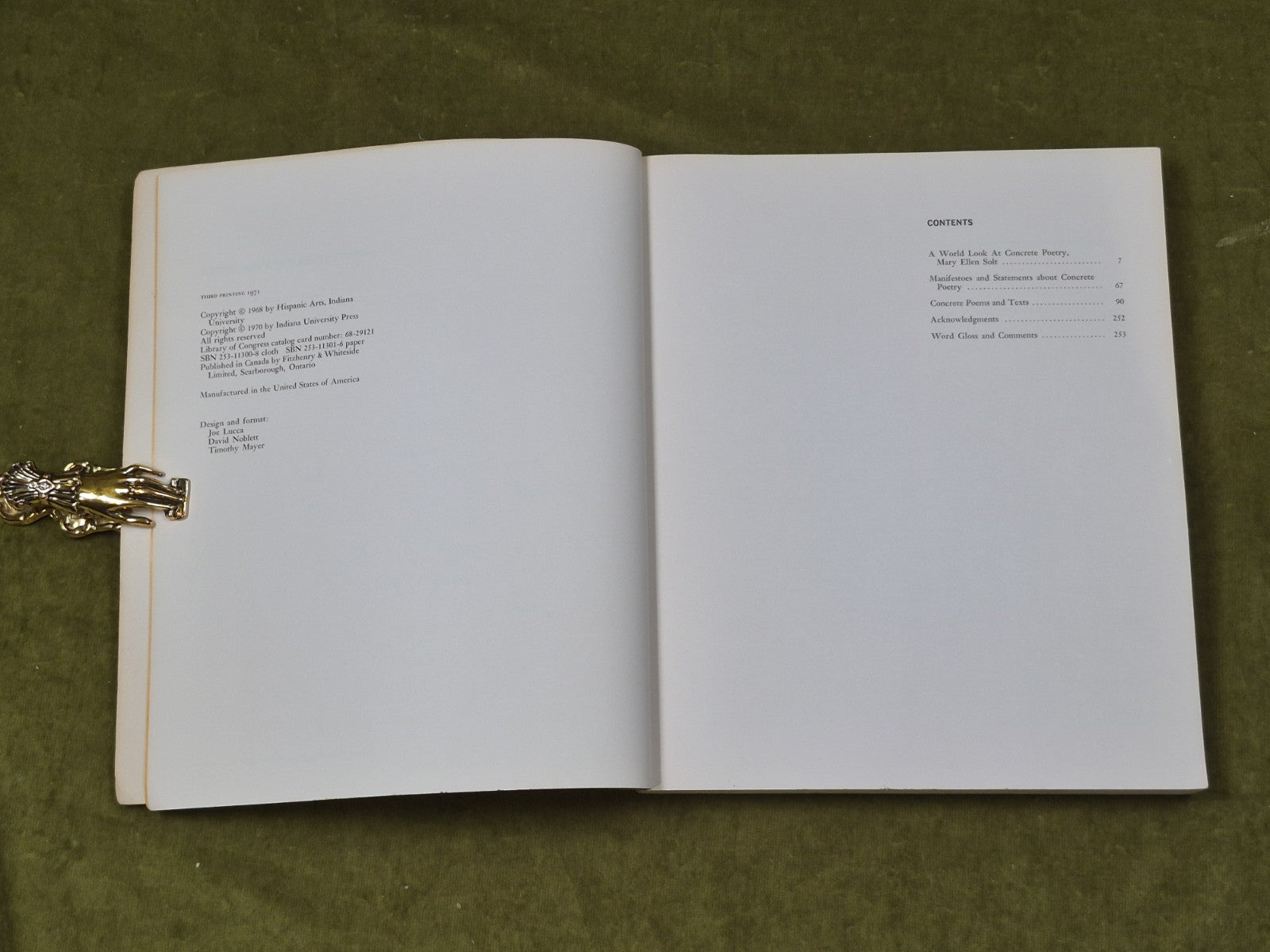 Concrete Poetry A World View Ed. by Mary Ellen Solt 1971 Indiana University PB5