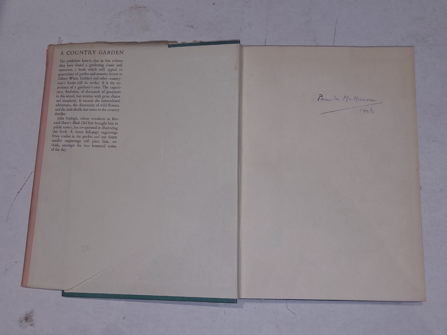 A Country Garden By Ethel Armitage. Engraved By John Farleigh, 1936 1st Edition.3