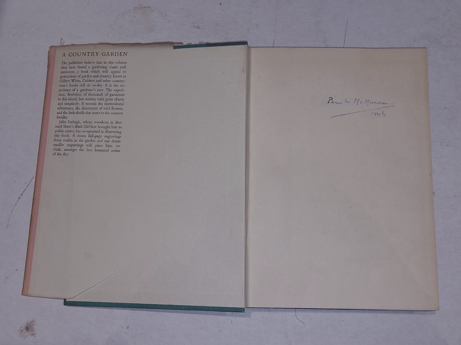 A Country Garden By Ethel Armitage. Engraved By John Farleigh, 1936 1st Edition.3