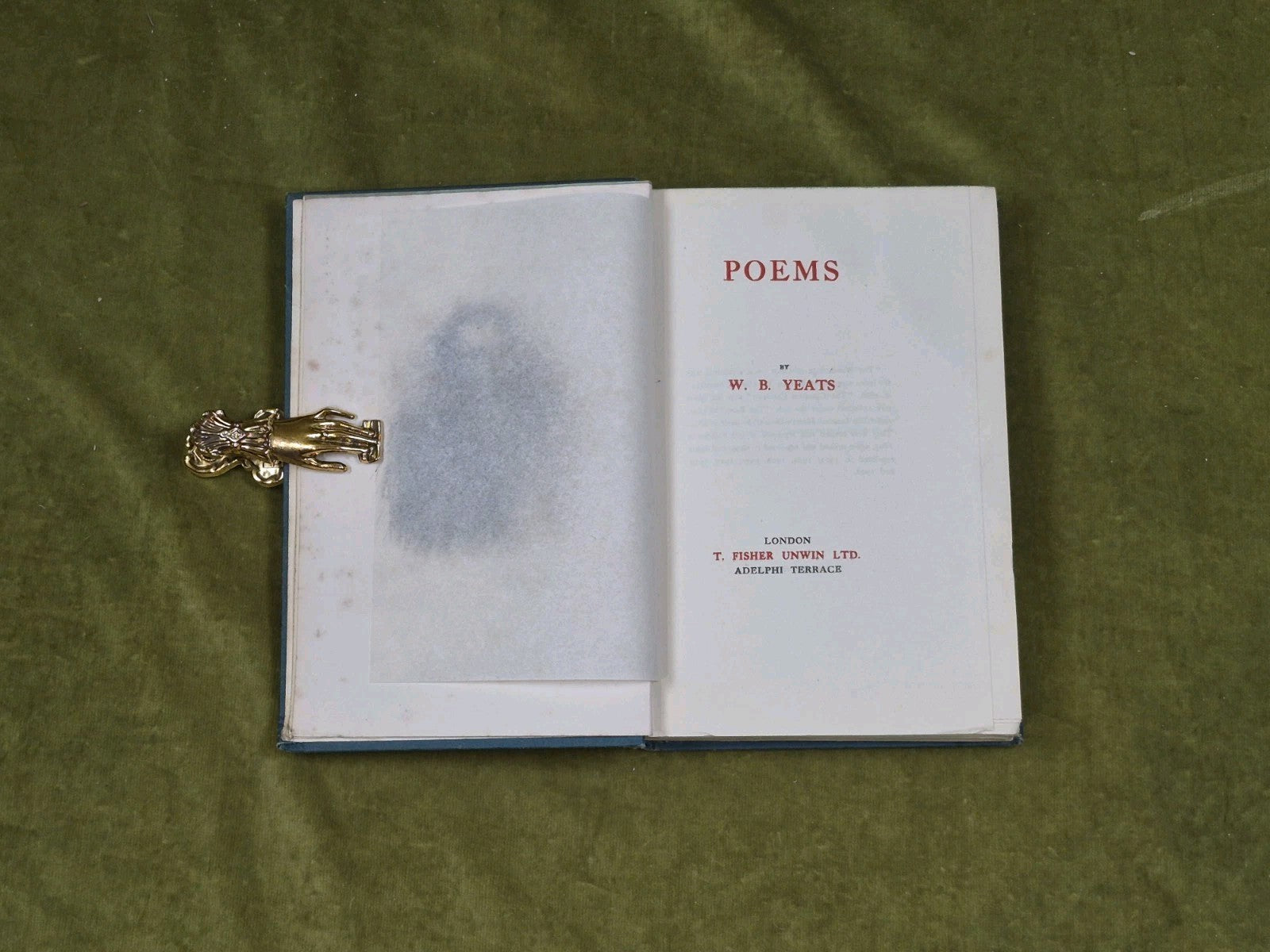 Poems by W. B. Yeats , T Fisher Unwin 19205