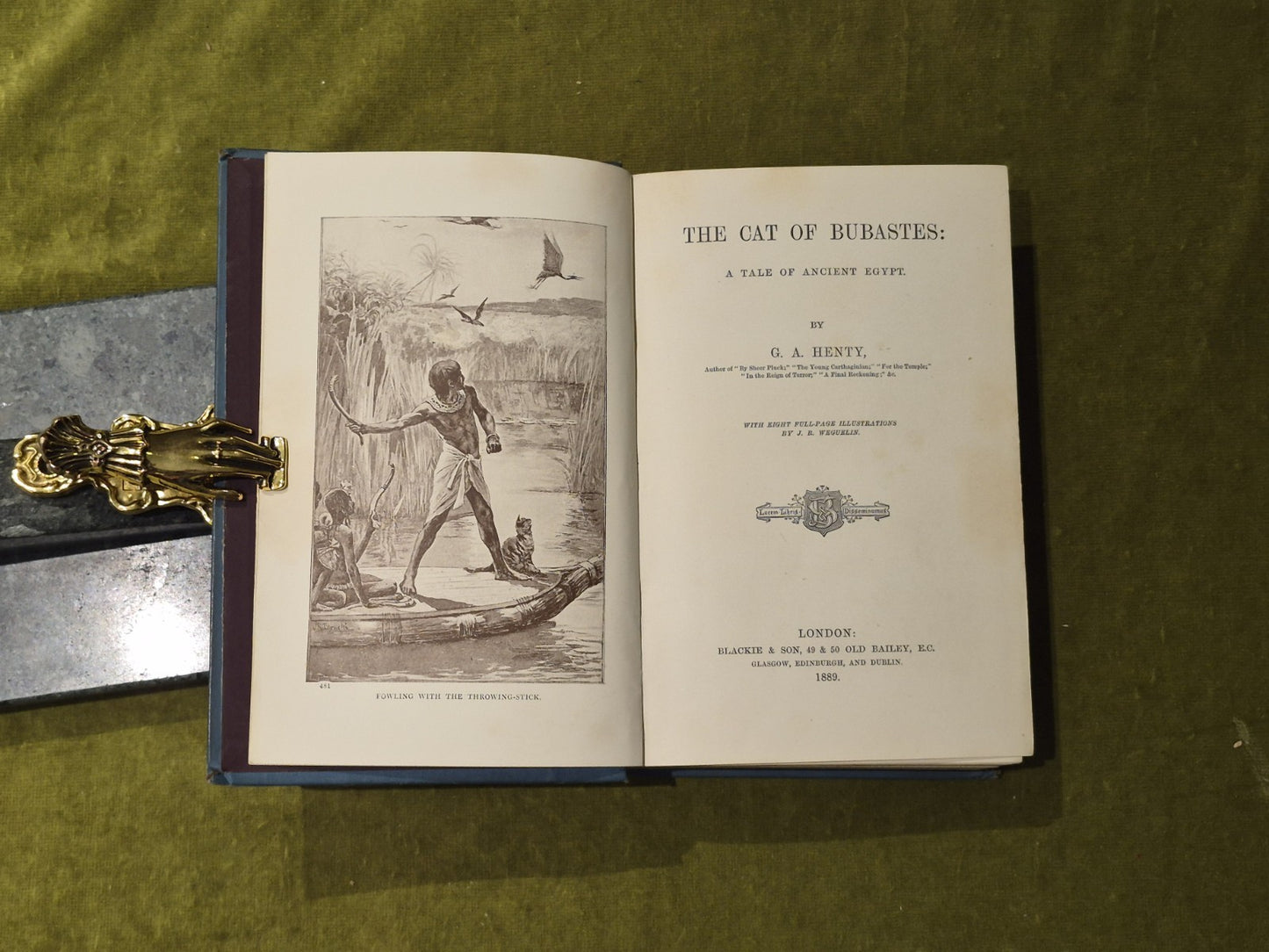 The Cat of Bubastes a Tale of Ancient Egypt - G A Henty , Blackie & Son 1889 HB5