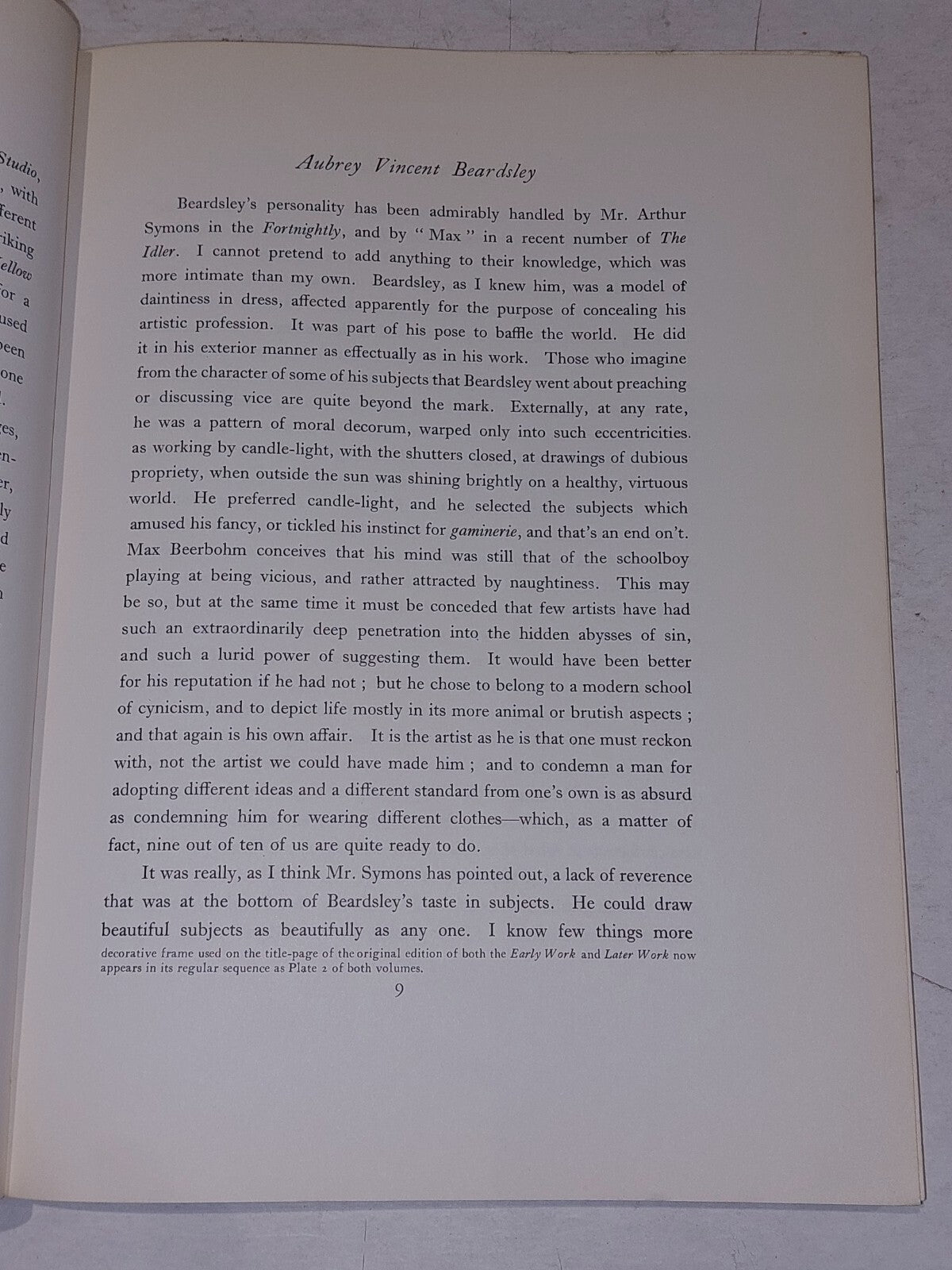 The Early Work of Aubrey Beardsley. Dover 1st ed. PB 19675