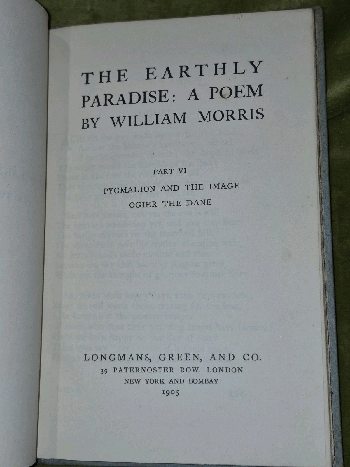 The Earthly Paradise William Morris (5 6 7 8 9 11) 7 of Twelve Volumes 19057