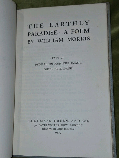 The Earthly Paradise William Morris (5 6 7 8 9 11) 7 of Twelve Volumes 19057