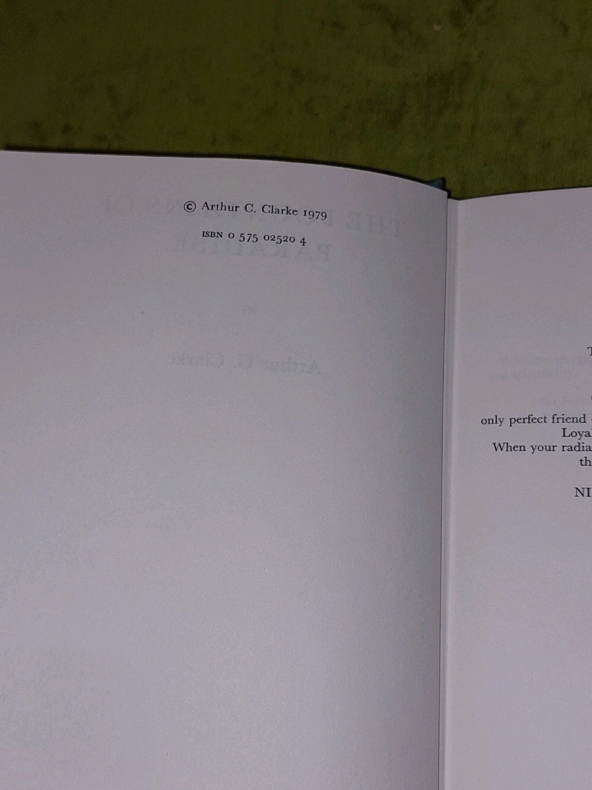 The Fountains of Paradise by Arthur C. Clarke (1979) 1st Ed [Victor Gollancz] Hb5