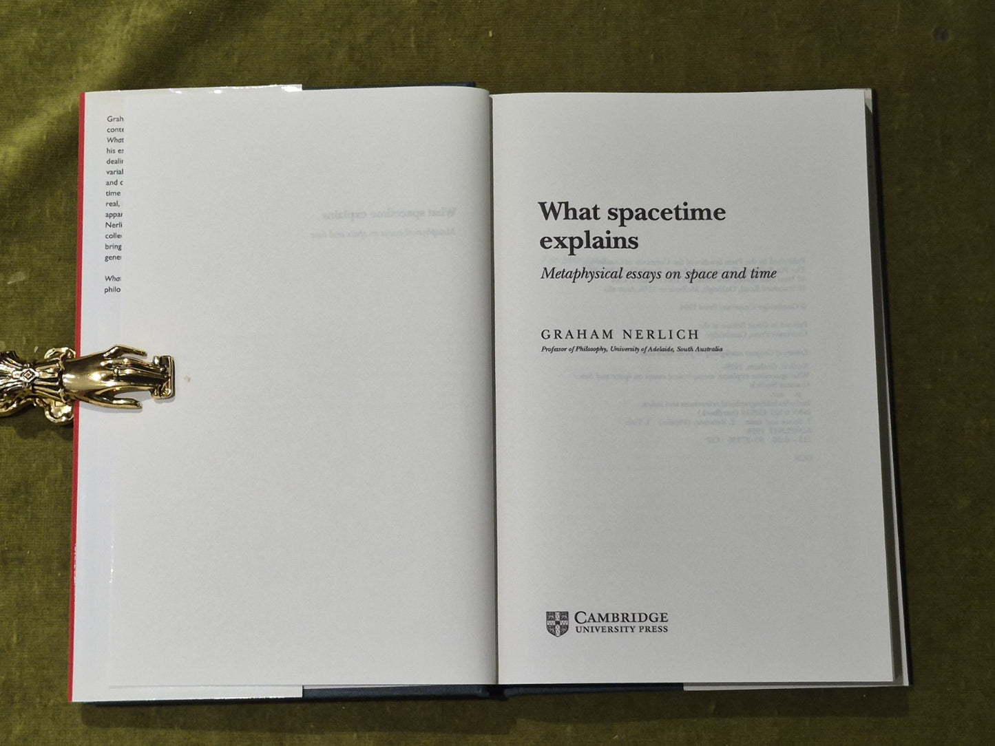 What Spacetime Explains - Graham Nerlich , Cambridge HB DJ 20074