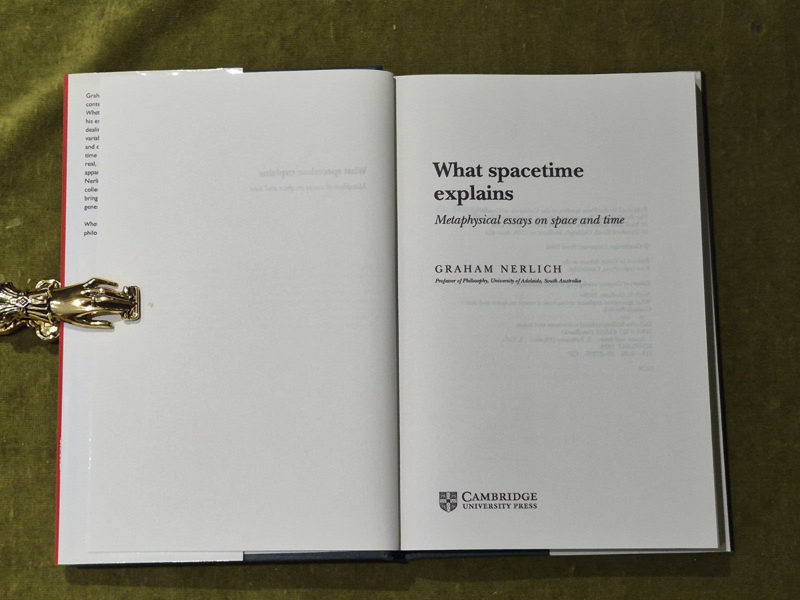 What Spacetime Explains - Graham Nerlich , Cambridge HB DJ 20074