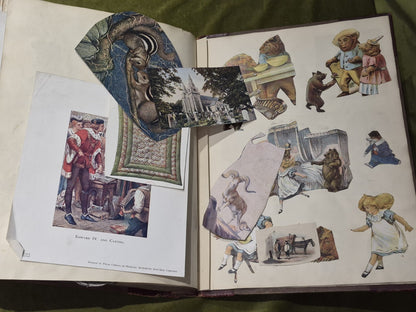 Edwardian Scrapbook Louis Wain & Fashion plates Full 80 pages  ephemera 16x11"23