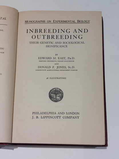 Inbreeding And Outbreeding By Edward M. East (1919) 1st Ed Hb Book2