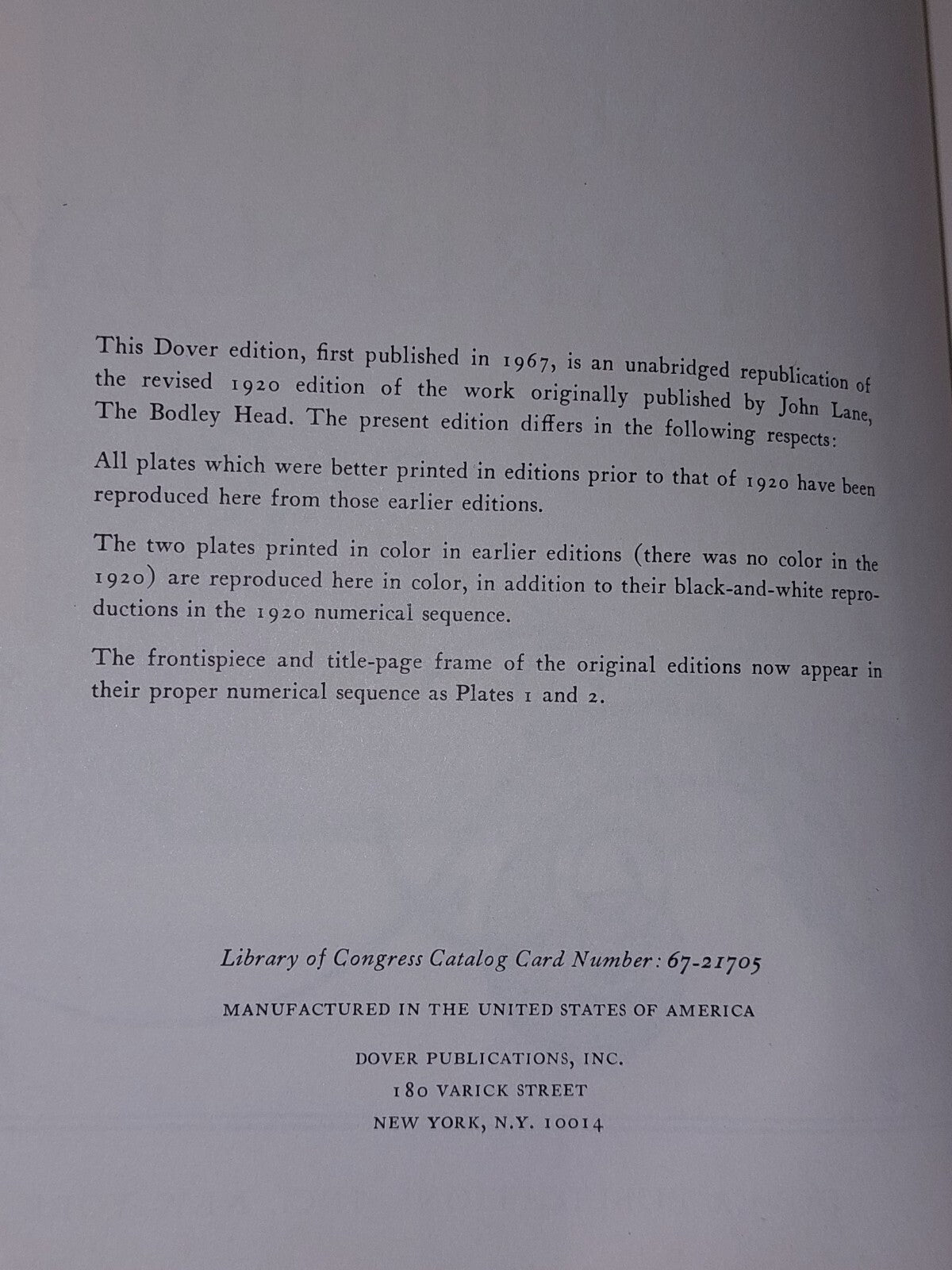 The Early Work of Aubrey Beardsley. Dover 1st ed. PB 19674