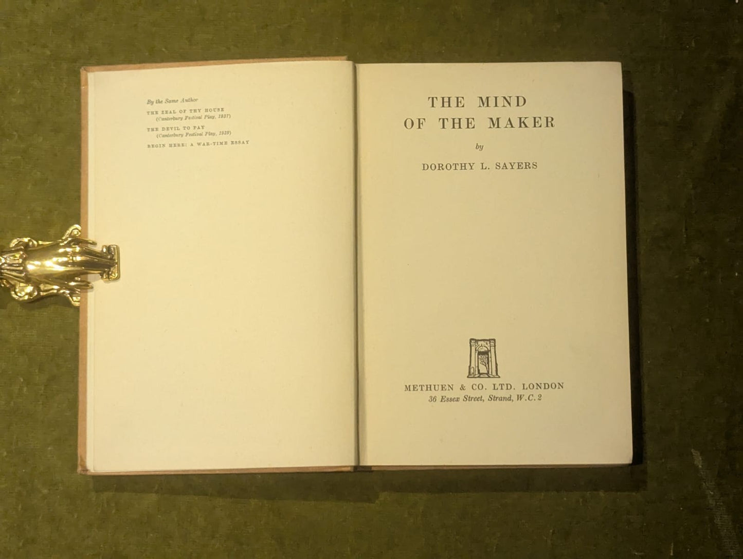 The Mind of the Maker - Dorothy L Sayers , Methuen 1941 1st HB3