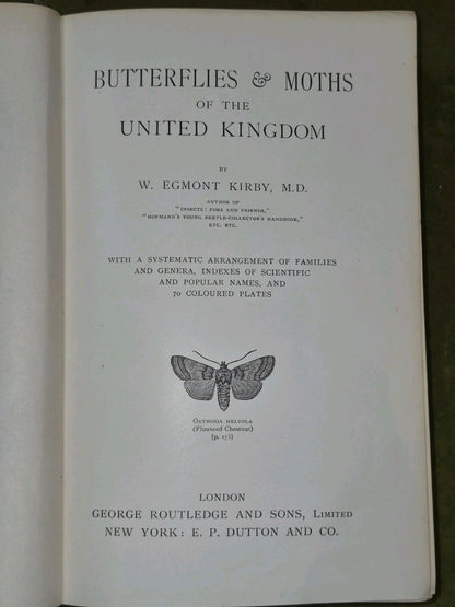 Butterflies & Moths of the United Kingdom Egmont Kirby First Edition Routledge 6