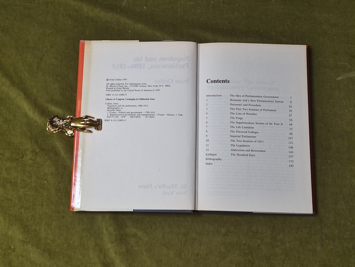 Napoleon and His Parliaments 1800-1815 - Irene Collins , St Martin's 1979 HB DJ4
