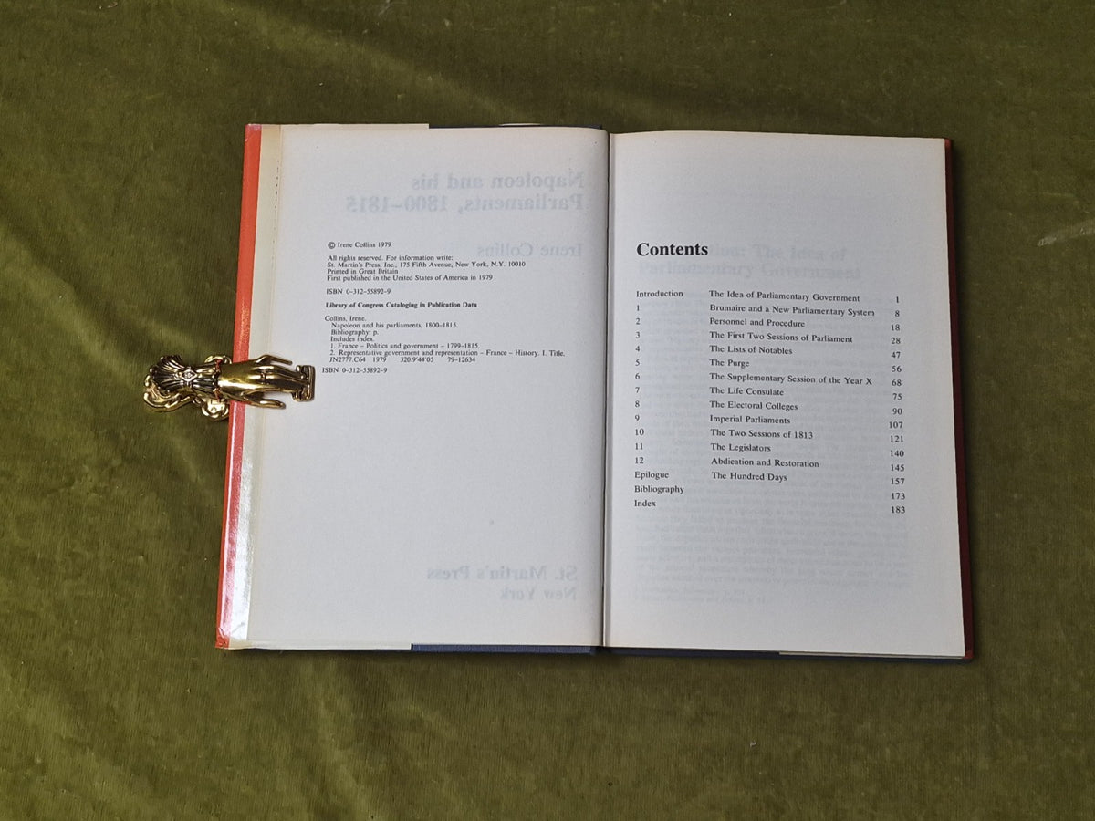 Napoleon and His Parliaments 1800-1815 - Irene Collins , St Martin's 1979 HB DJ4