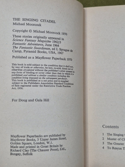 The Singing Citadel First Edition Michael Moorcock 1970 Mayflower Paperback5
