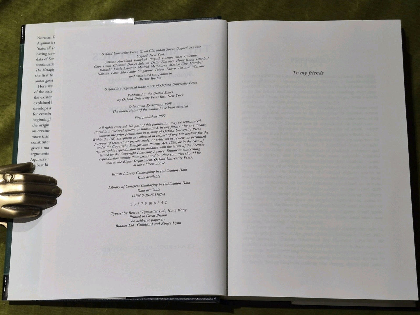 Norman Kretzmann  The Metaphysics of Creation: Aquinas's Natural Theology HB/DJ4