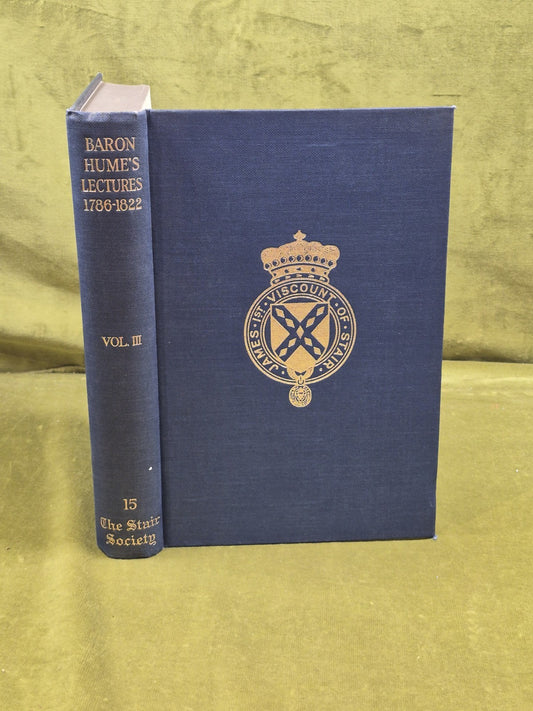 Baron David Hume's Lectures Vol 3 - ed. G Campobell H Paton Stair Society 19520