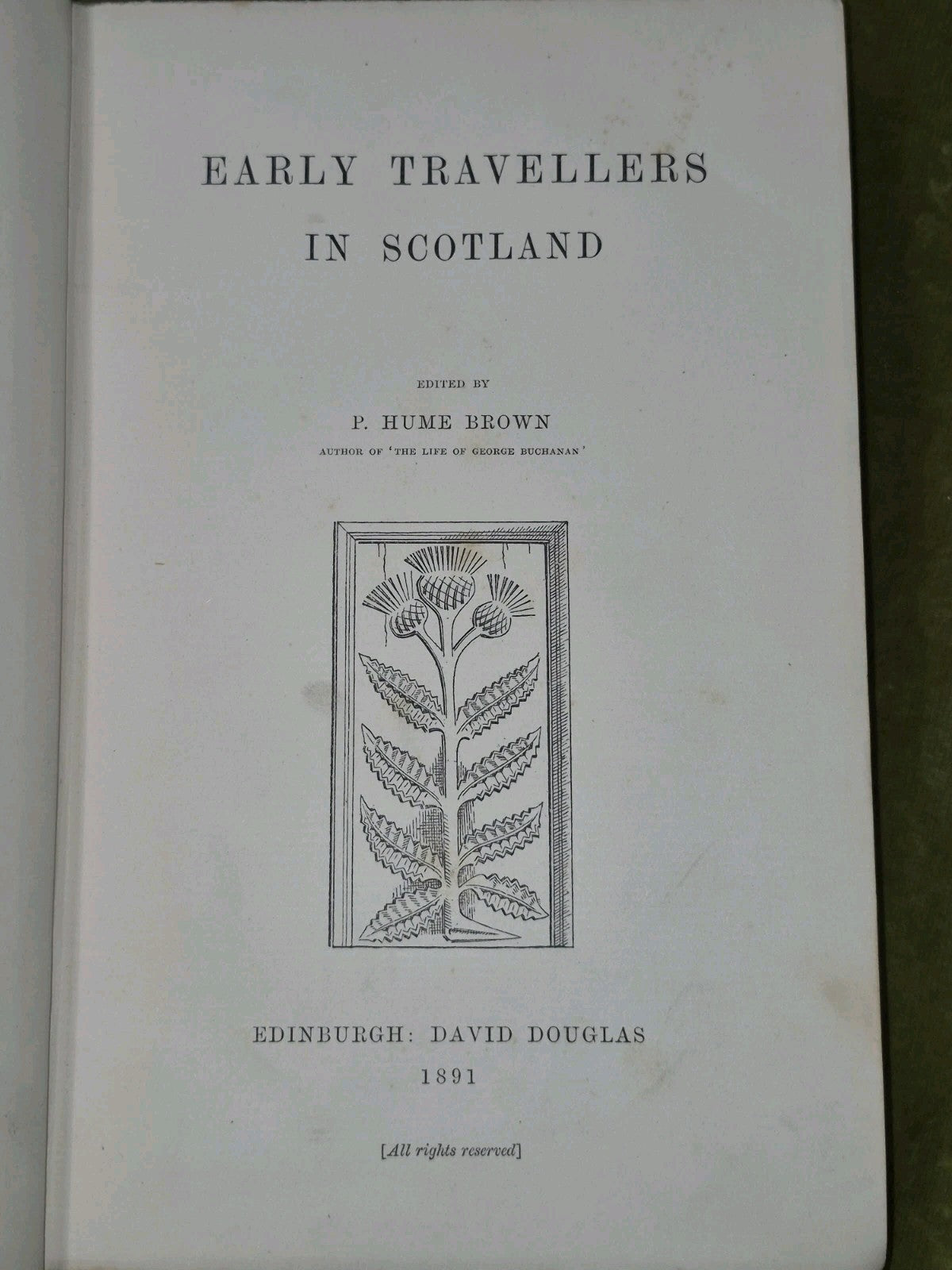 Early Travellers in Scotland Hume Brown David Douglas 18916