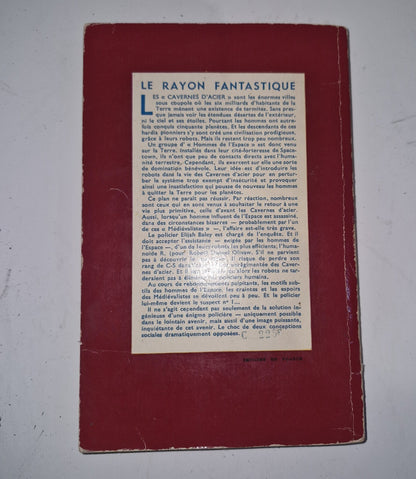 Les Cavernes D' Acier by Isaac Asimov, 1st edition, Hachette FRENCH 1956 2