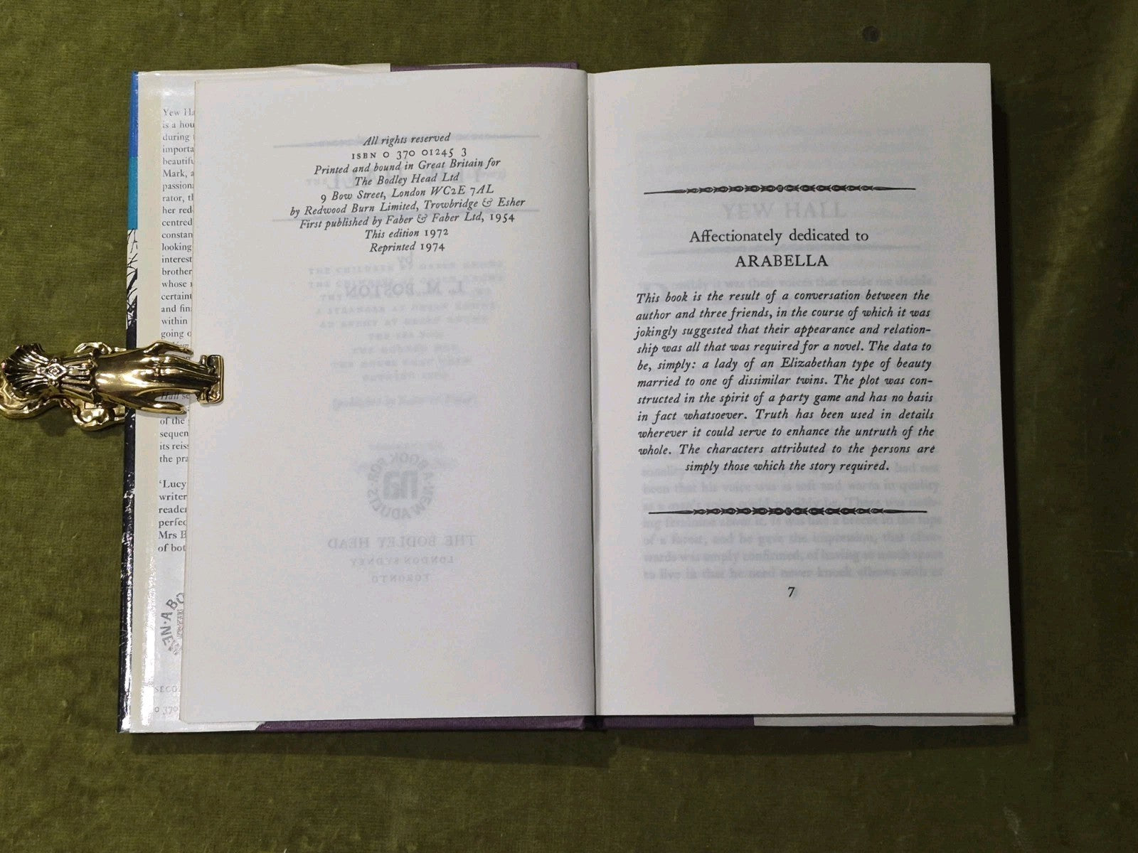 YEW HALL (A BOOK FOR NEW ADULTS) By L. M. Boston - Hardcover Excellent Condition5