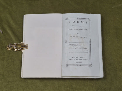Facsimile of the 1786 Kilmarnock Edition of Burns Poems - R Gibson & Sons in Box9