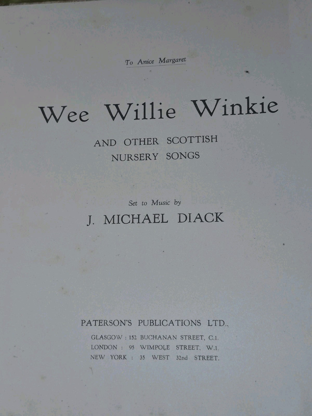 Wee Willie Winkie Scots Nursery Songs Michael Diack Jessie Isabel Garrow3