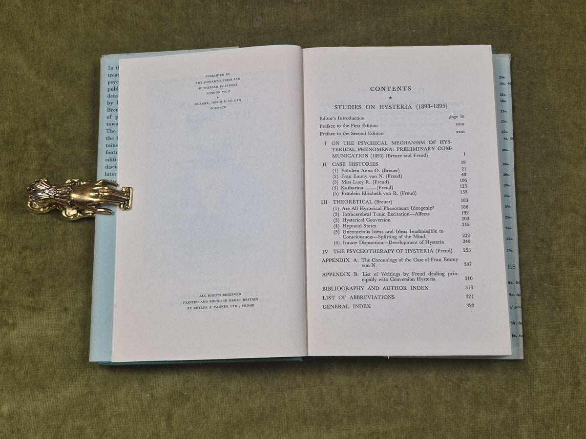 Studies on Hysteria - Sigmund Freud , Joseph Breuer 1956 Hogarth HB DJ5