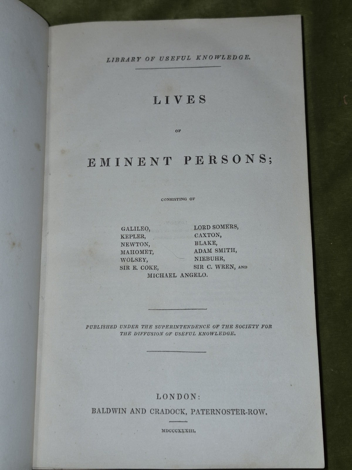 1833 Lives of Eminent Persons Library of Useful Knowledge Galileo Newton Blake5