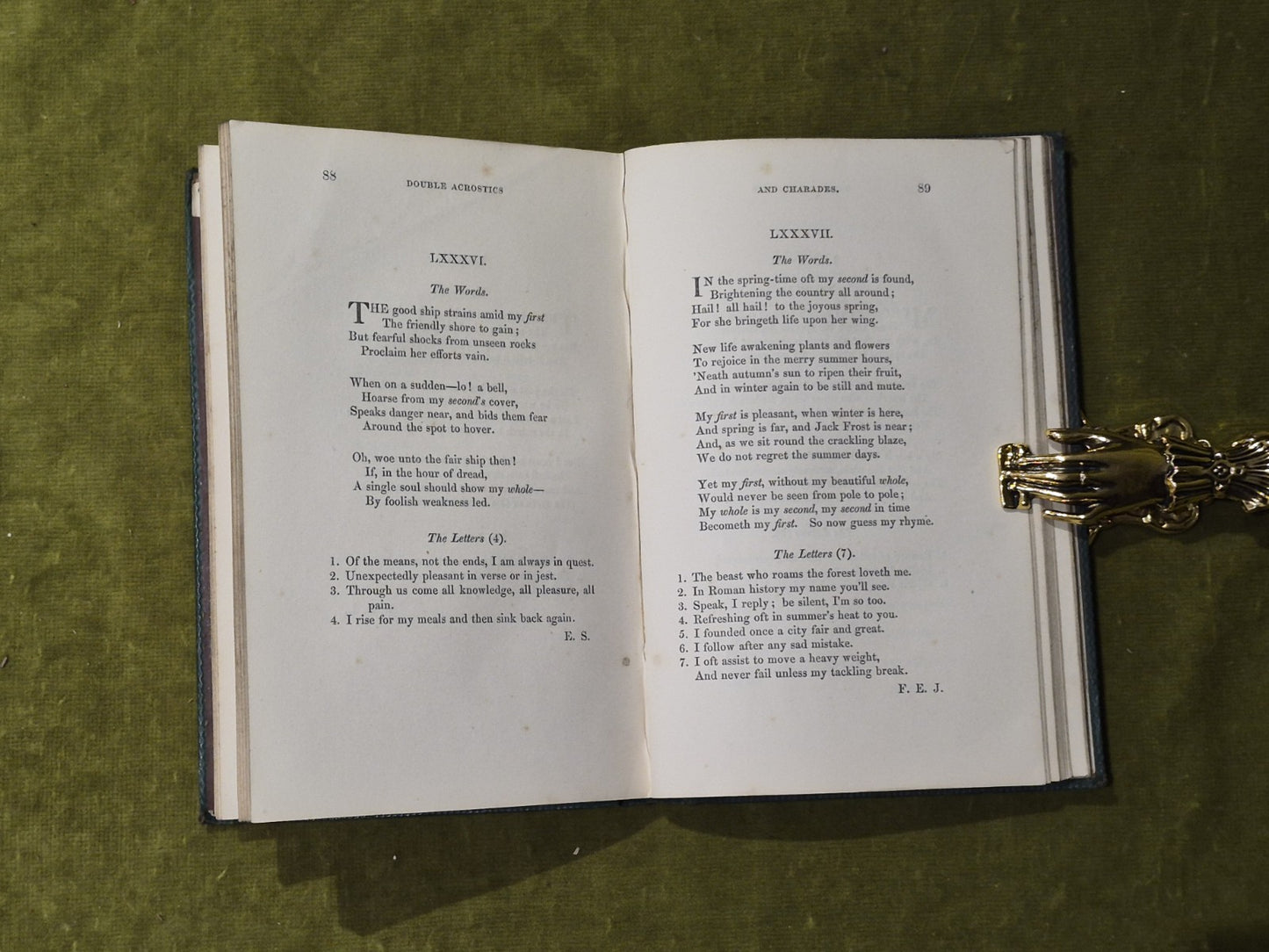 Original Acrostics By A Circle Of Friends - Bell & Daldy 1864 1st Ed VGC6