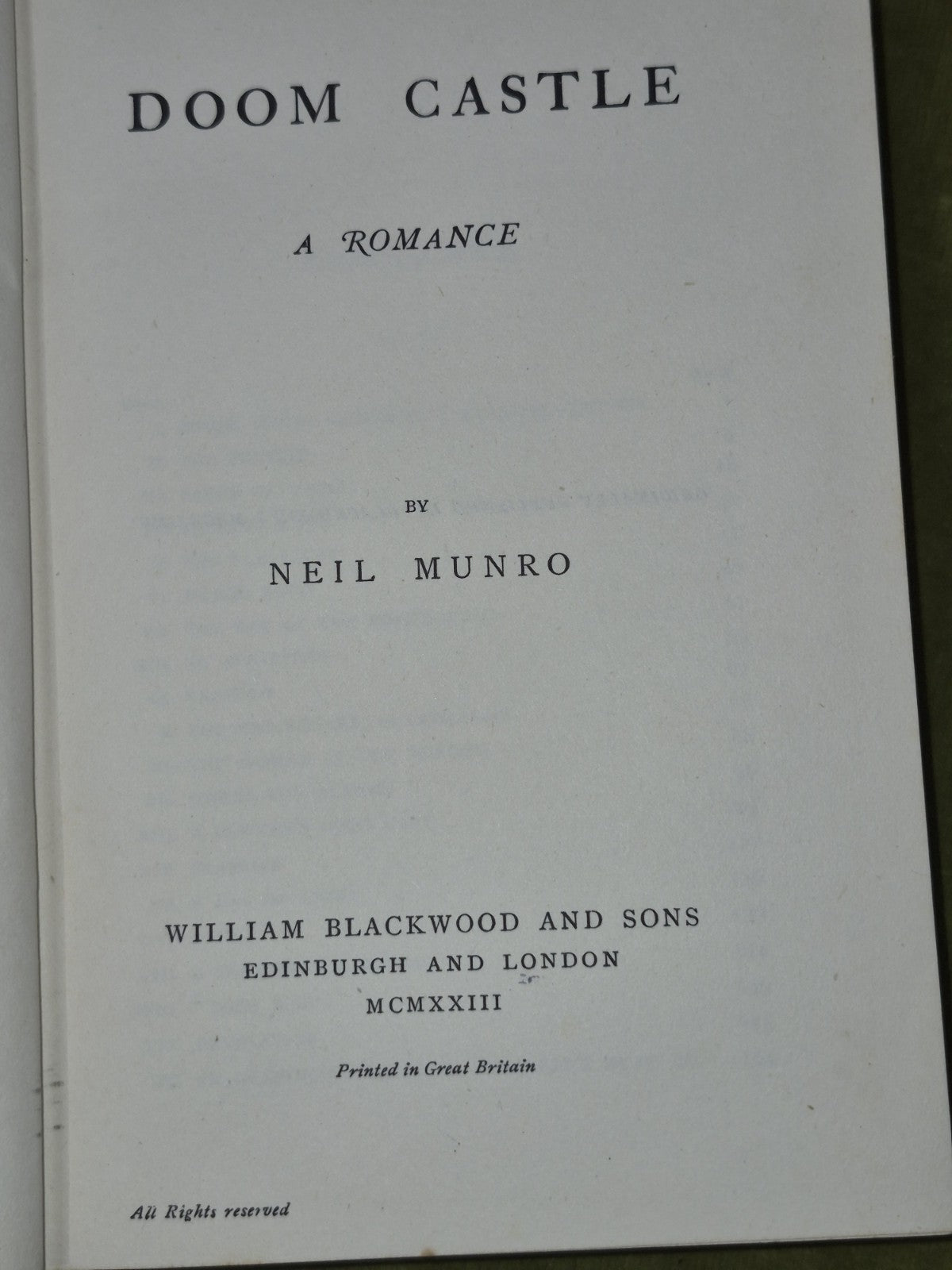 Neil Munro William Blackwood Job Lot The Lost Pibroch Fancy Farm Doom Castle5