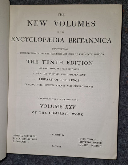 Encyclopedia britannica Tenth Edition 10th The New Volumes To Ninth 9th & Maps9