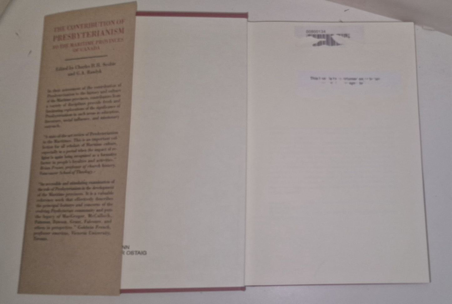 The Contribution of Presbyterianism to the Maritime Provinces of Canada HC dj 3